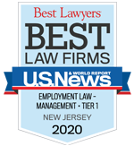 Best Lawyers | Best Law Firms | U.S. News & World Report | Employment Law-Management - Tier 1 | New Jersey | 2020